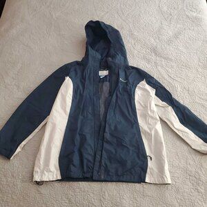 Blue and White Windbreaker with Pockets